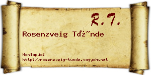Rosenzveig Tünde névjegykártya